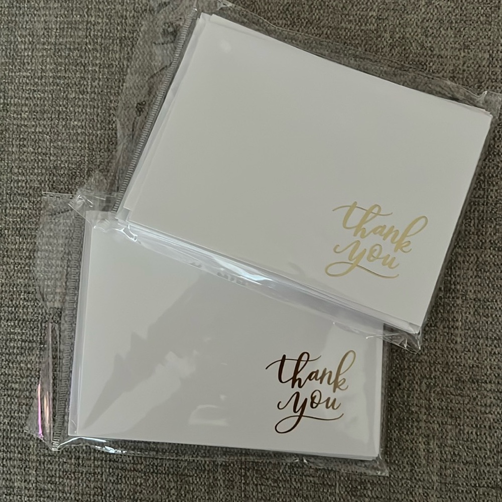 Blank Thank You Card Set - Gold